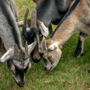 goats grazing realistic photo of, award winning photograph, 50mm Subject: Animals.